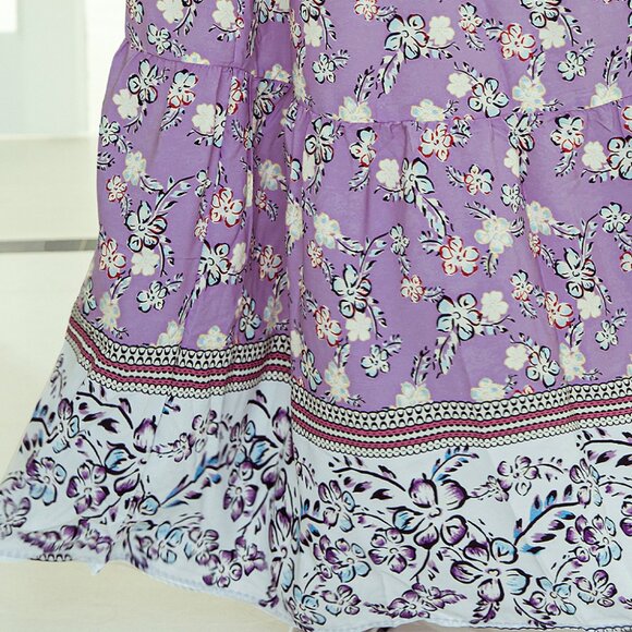 Boho Floral Print High Waist Maxi Skirt - Picture 3 of 3